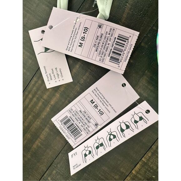 Target Brands Green and White Hearts Multi Wear Bikini Size Medium New - Picture 3 of 3